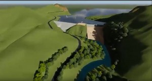 Esquema em 3D da Barragem do Rio Jucu.